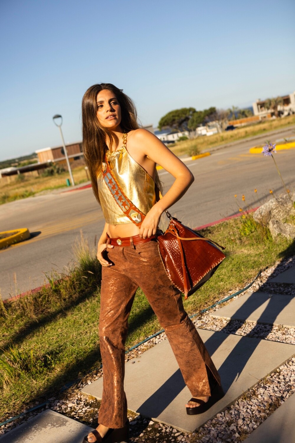 Cartera Estrellas Crocco Caramel