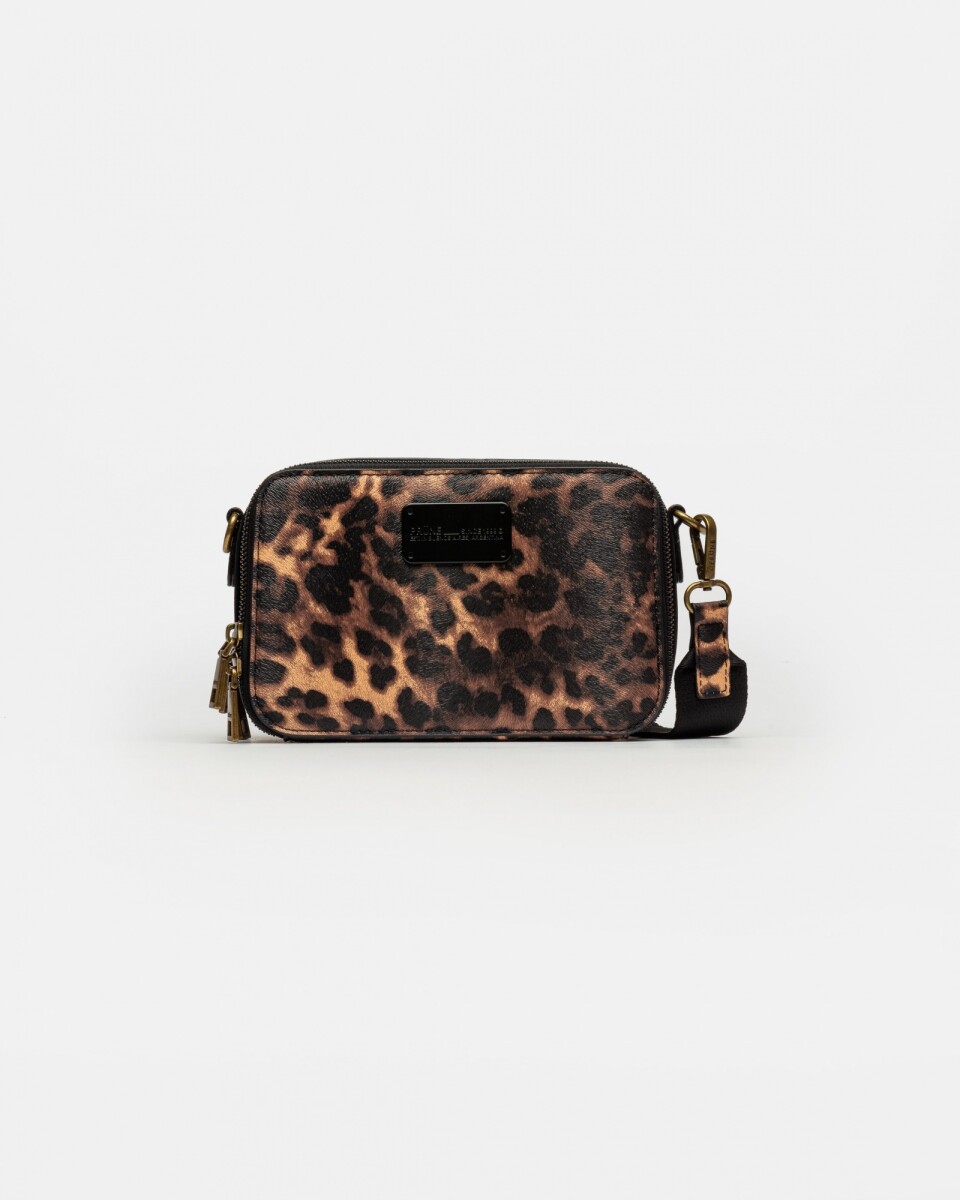 Bandolera New Penny en efecto cuero zaffiano - Animal Print 