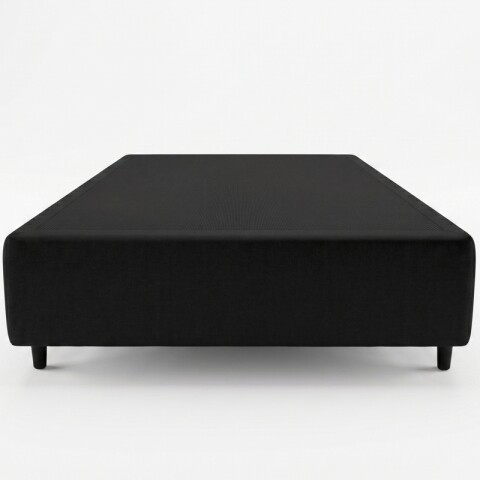 Base Box Sommier Tapizada Negra para Colchón 1 PLAZA Y MEDIA 110 x 188 x 35 cm