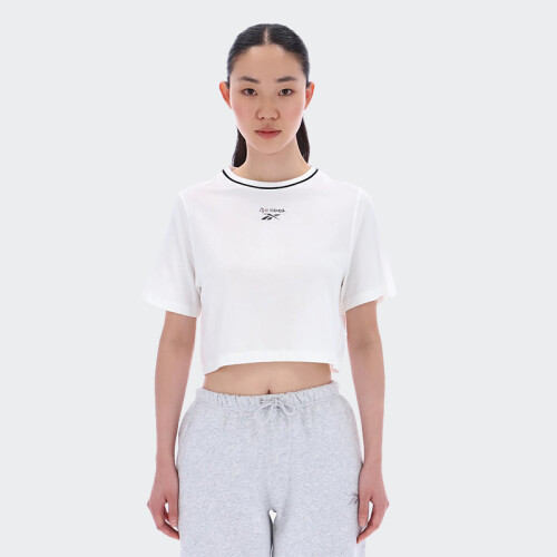 Remera Reebok Blakely Crew Neck Cropped Ss Tee Blanco