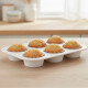 Molde para muffin x6 antiadherente 27,5x18,5x3,5 cm BLANCO