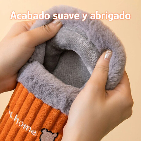 Pantuflas Peluche Unisex Antidesliz Suela Gruesa Invierno Marrón