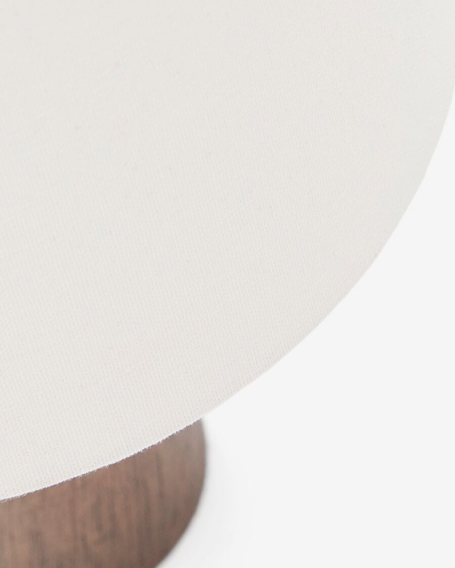Lámpara de mesa Marga de madera maciza de caucho con acabado oscuro con acabado oscuro