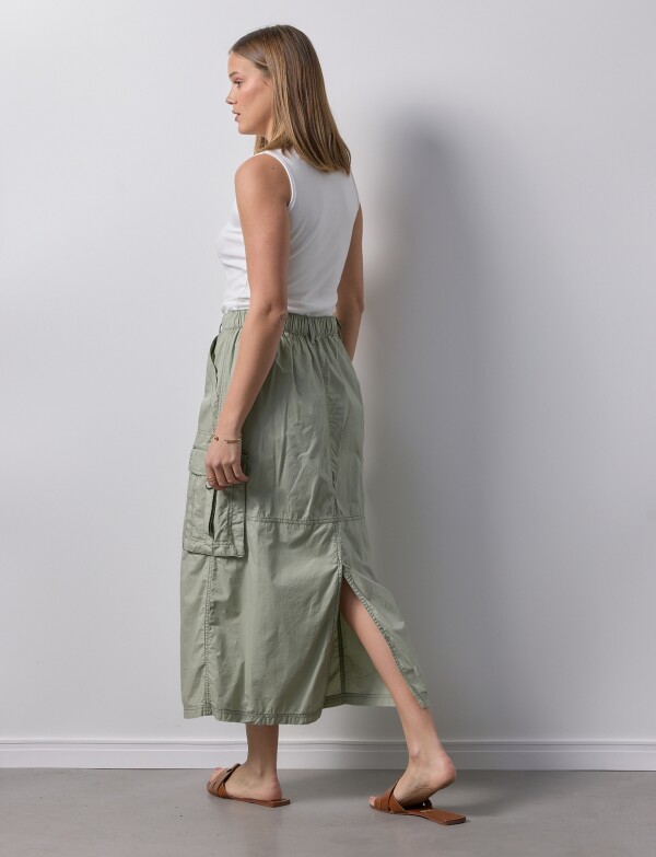 Falda Maxi Cargo OLIVA