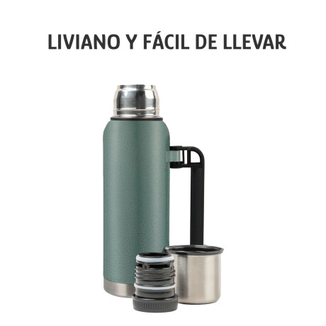 Termo Triton 1Lt Acero Inoxidable Doble Pared + Tapón Extra Verde