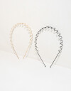 Vinchas Sets Acrilico Set De Vinchas Wavy - Combinacion Bicolor