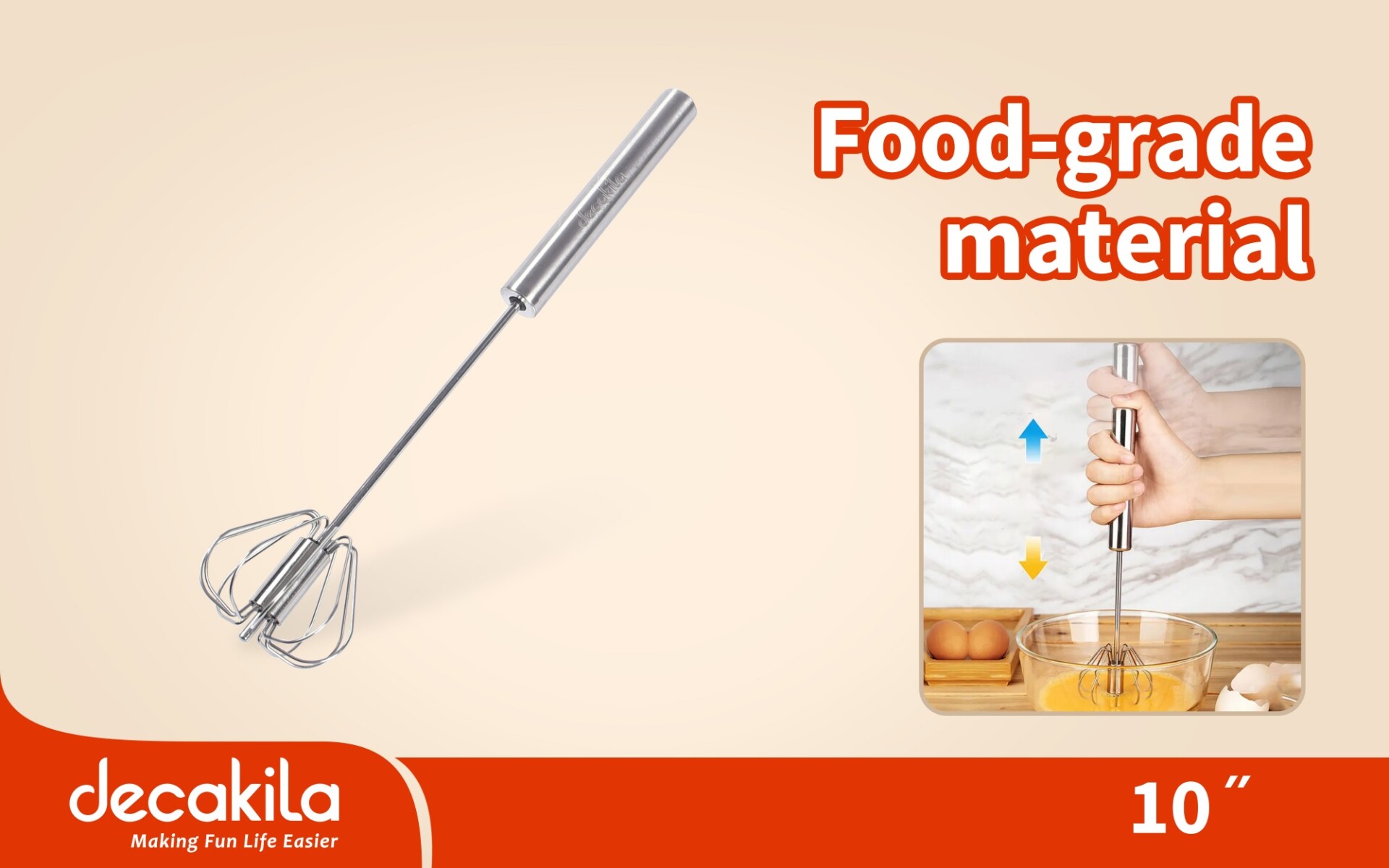 BATIDOR MANUAL GIRATORIO DE COCINA AC INOX DECAKILA 25 CM 