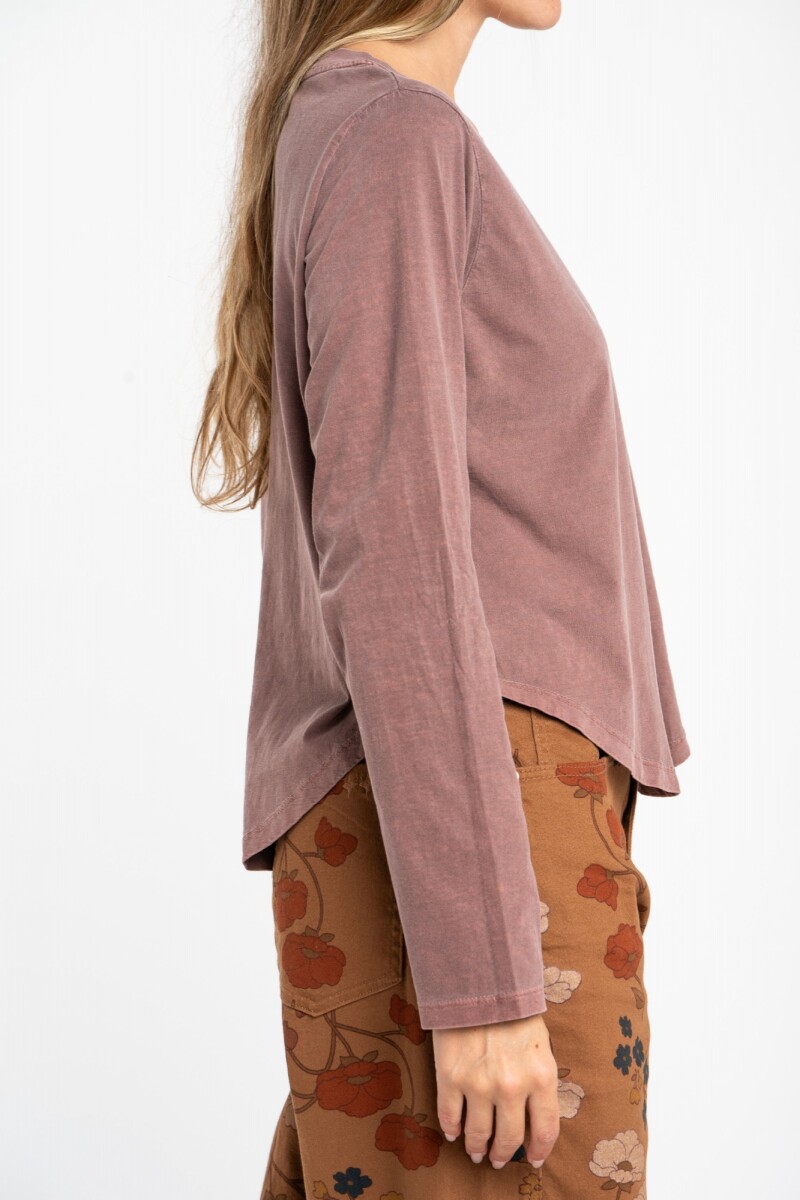 Remera Algodon Lavado Marron
