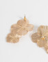 Aros Colgantes Largos Con flores Aros Colgantes Con Flores - Dorado