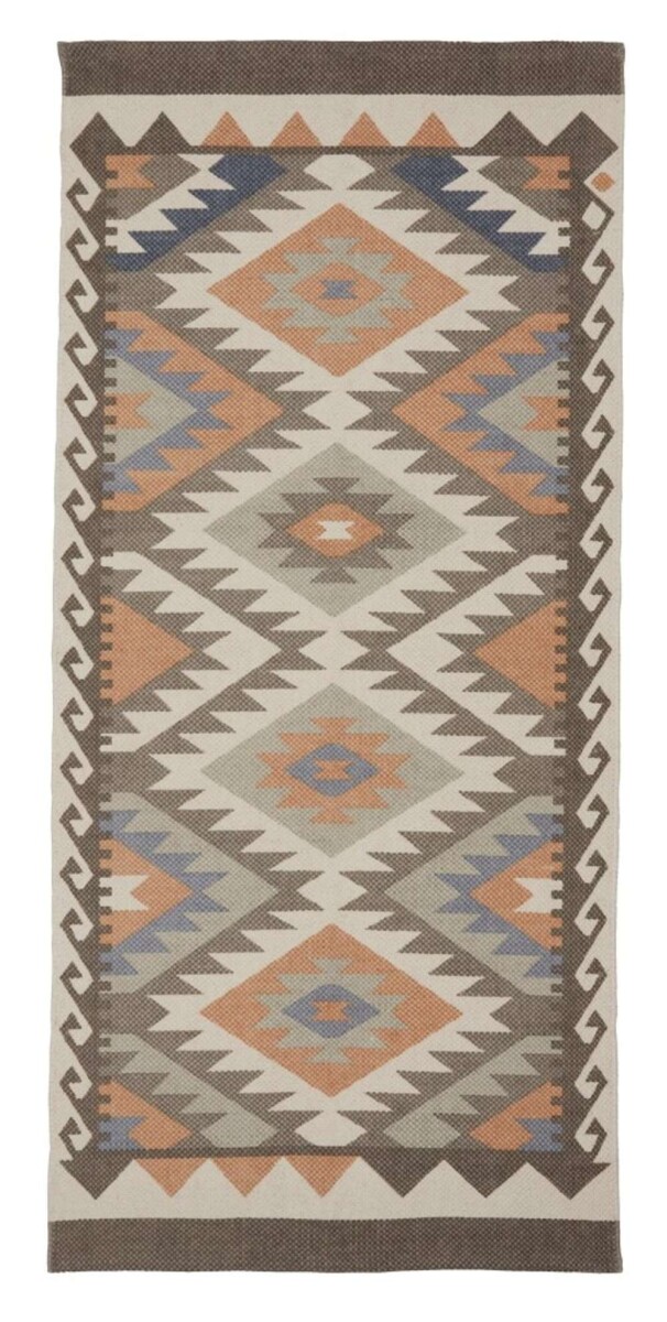Alfombra REINROSE 65x140 rombos colores - Multicolor 