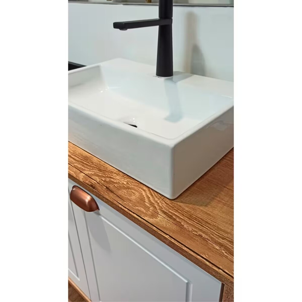 Bacha de apoyo rectangular 52x36 cm c/mesa Blanco Brillo Dmc Bacha De Apoyo Rectangular 52x36 Cm C/mesa Blanco Brillo Dmc