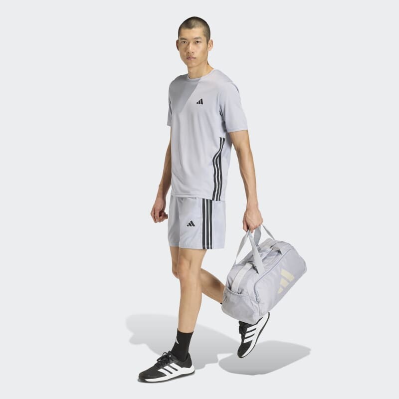 Remera Adidas Workout Essentials Base 3 Rayas Gris