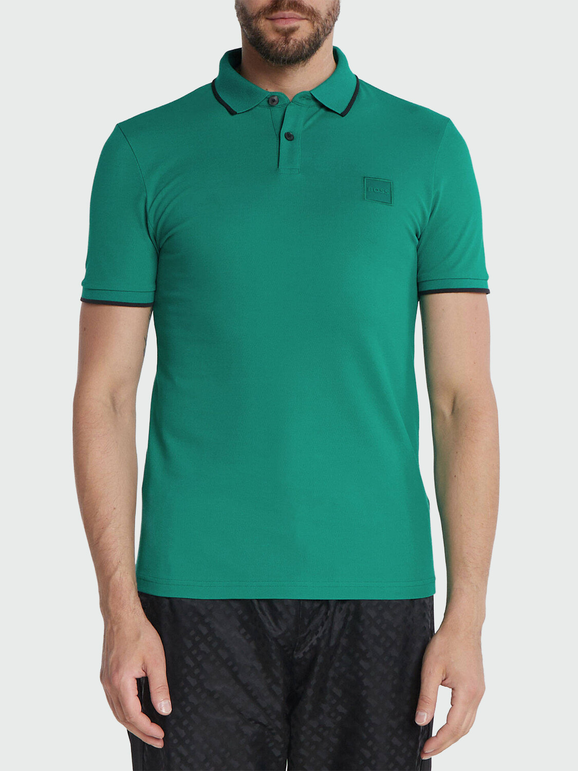 BOSS -Remera polo de algodón, slim fit , PASSERTIP Verde