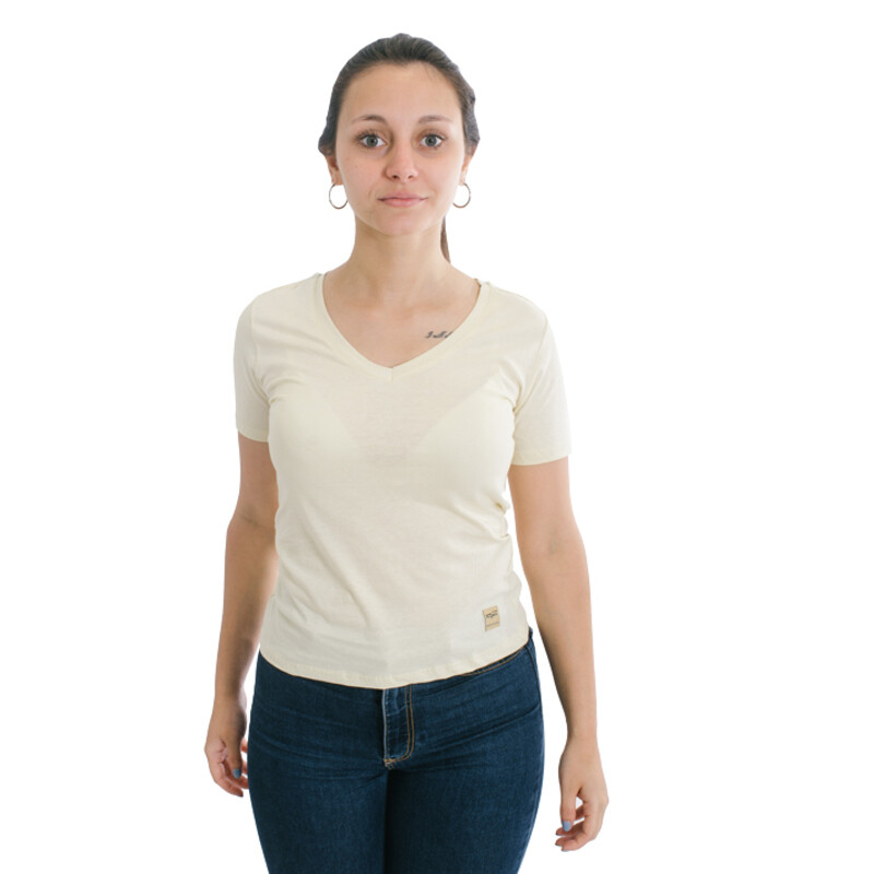 Muvem Ladies Plain V Neck T-Shirt Amarillo