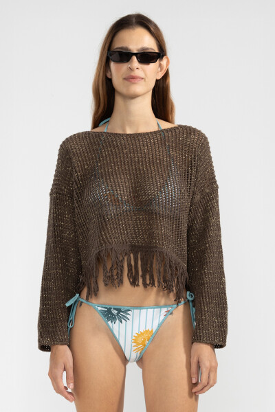 FRINGES SWEATER Chocolate
