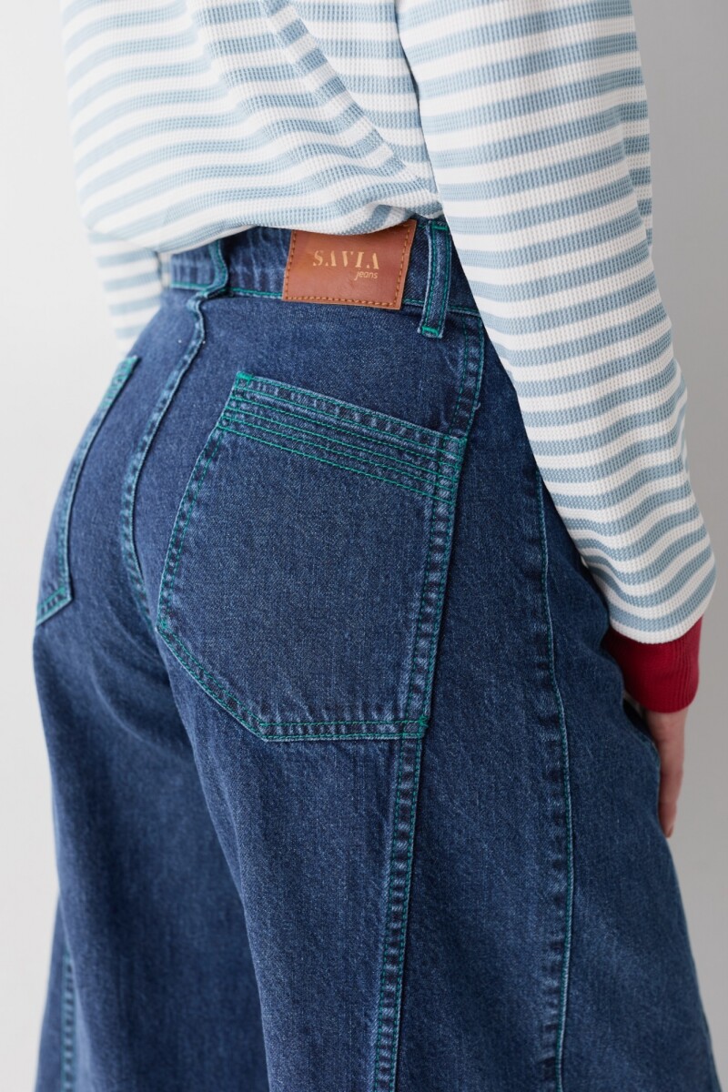 JEAN WIDE XL LINES Azul