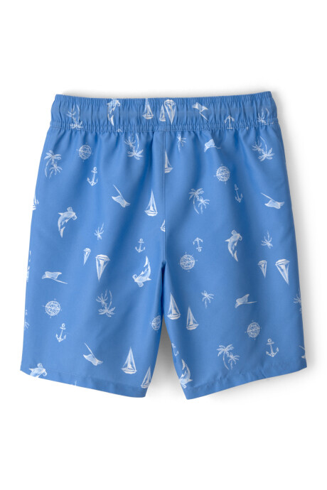 Short de baño con protección UPF 50+, azul, diseño veleros Sin color