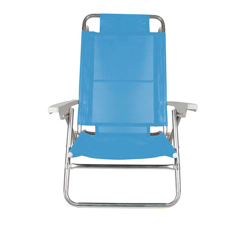 Silla Reposera Mor Summer Aluminio 6 Posiciones Celeste