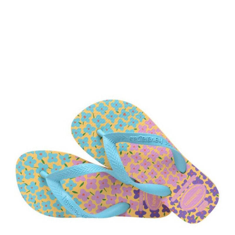 Sandalias Infantiles Havaianas Hav.Kids Flores Amarillo - Azul