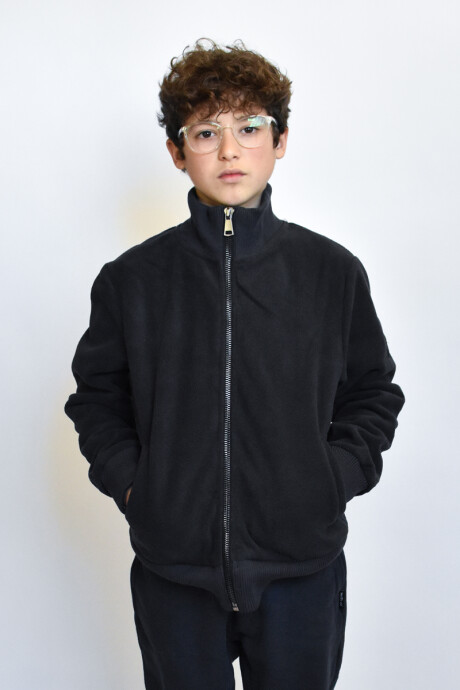 Campera Polar Peach para niños Negro