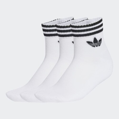 Medias Adidas Tobilleras 3 Rayas 3 Pares Blanco