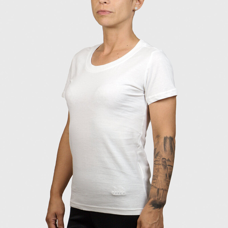 Diadora Dama Sport T-shirt Crew Neck-white Blanco