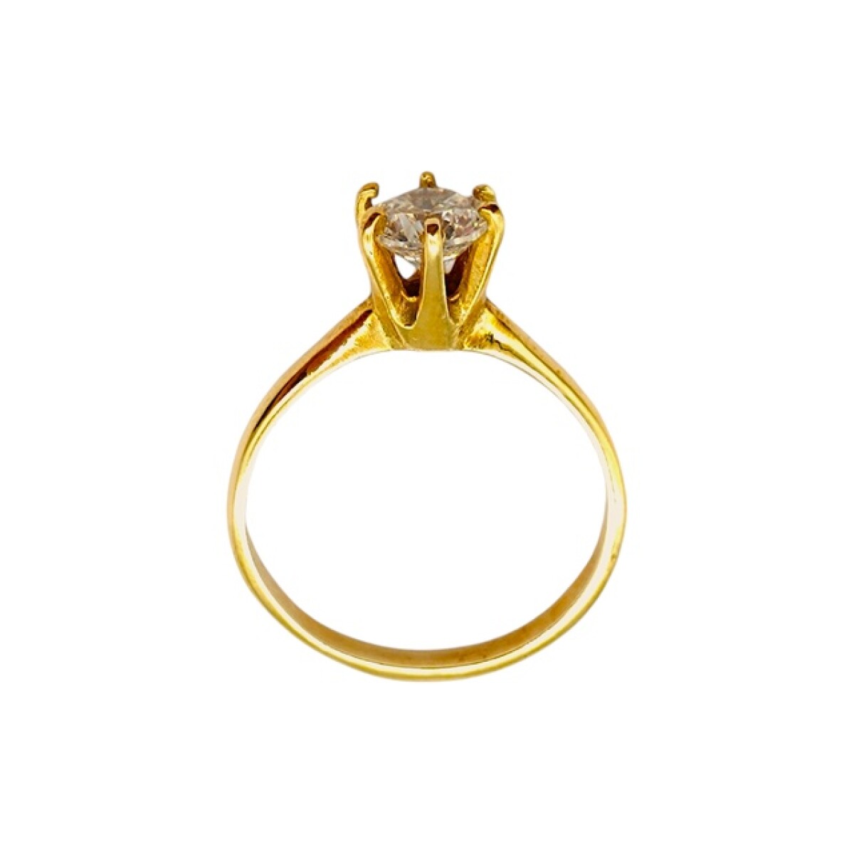 Anillo Solitario-Oro bajo-Piedra Zirconia-AN8084 - conpiedra 