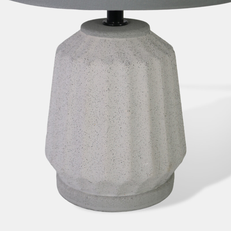 LAMPARA GRIS C/BASE CERAMICA GRIS P/MESA 31X20CM Unica