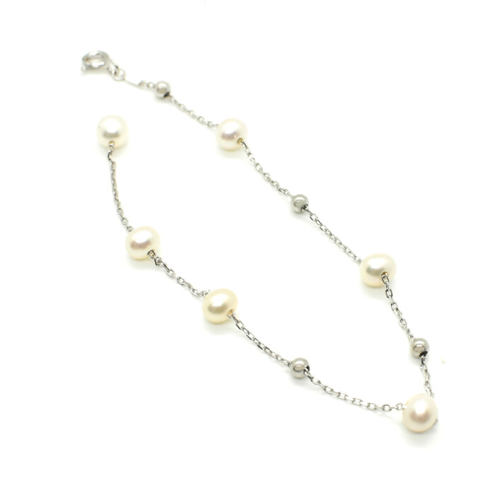Pulsera en Plata 925 y Perlas Pulsera en Plata 925 y Perlas