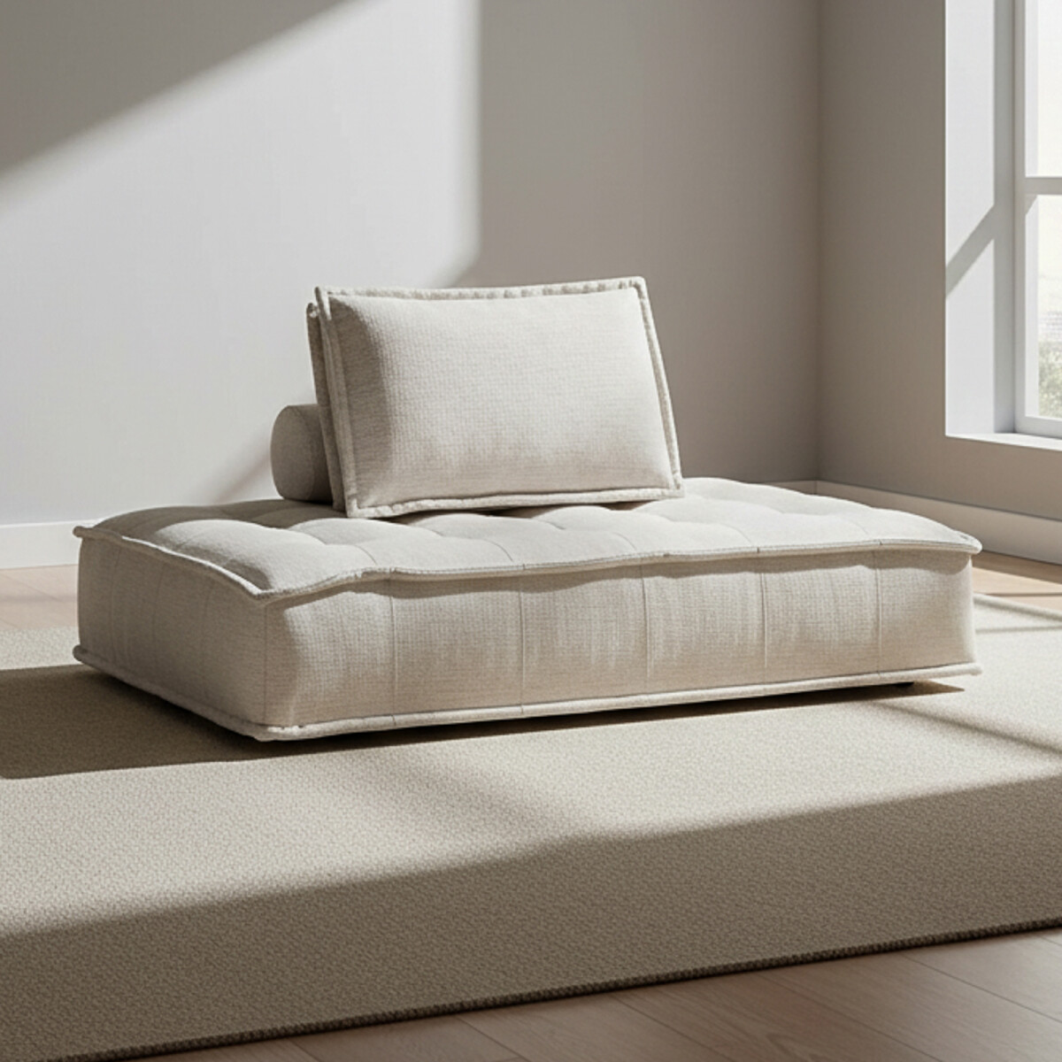 SOFÁ MODULAR - TELA-PREMIUM NATURAL-BEIGE LOUNGER ELEMENT BEIGE 