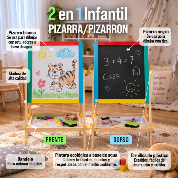 Pizarra Pizarron 2 En 1 Infantil Para Niños Tiza Marcadores Imantada Con Imanes Y Letras Imback Pizarra Pizarron 2 En 1 Infantil Para Niños Tiza Marcadores Imantada Con Imanes Y Letras Imback