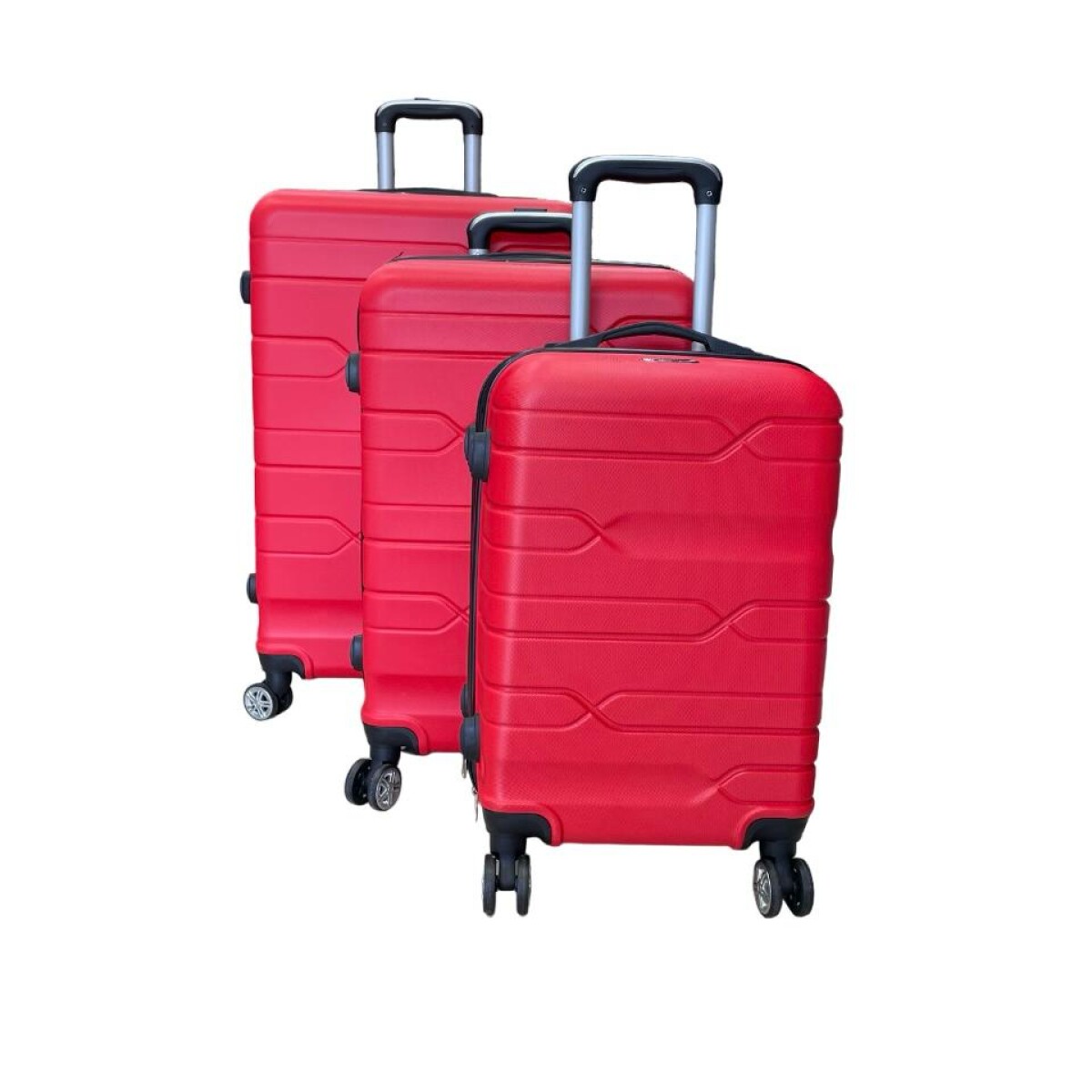 Juego Set Valijas Fibra x3 - Rojo 