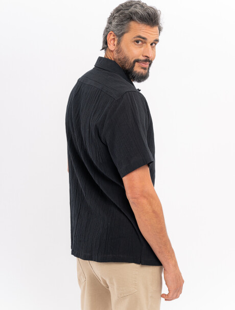 Camisa m/c bambula negro