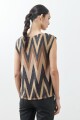 Blusa zig-zag tostado