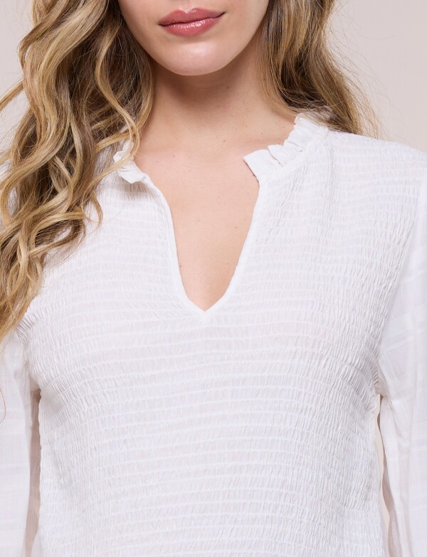 Blusa Smocked Escote V CRUDO