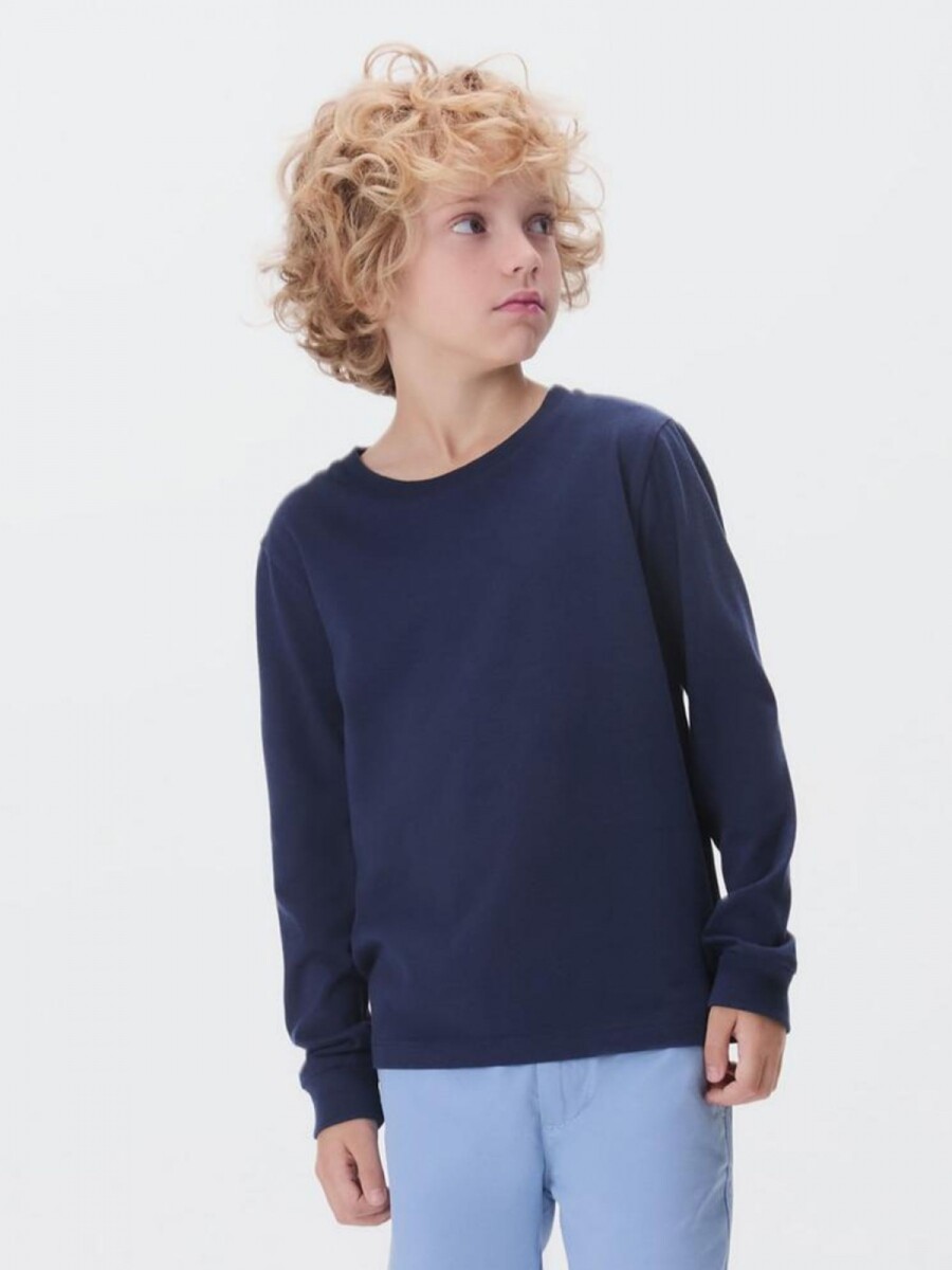 CAMISETA BÁSICA UNISSEX INFANTIL - AZUL OSCURO 