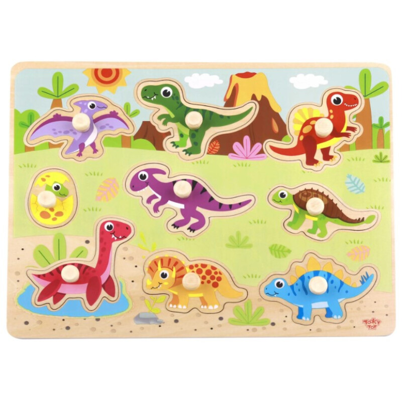 Puzzle dino de encastre en madera Puzzle Dino De Encastre En Madera