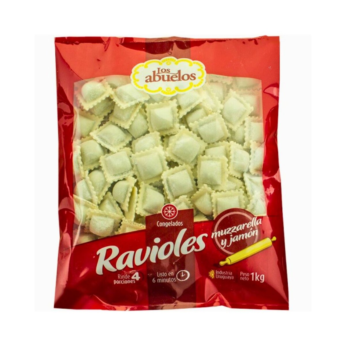 Ravioles de muzzarella y jamón Los Abuelos - 1 kg 