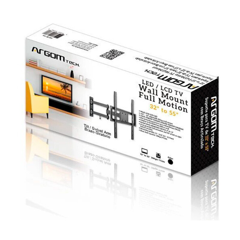 BASE DE TV ARGOM, FULL MOTION, UN BRAZO, 32"-55" 001