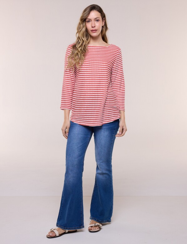 Blusa Marinera Manga 3/4 ROJO