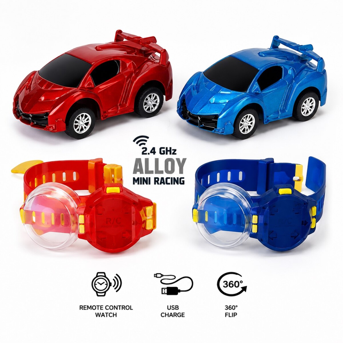 Autito Watch Cars a Control Remoto en Pulsera con Carga USB 