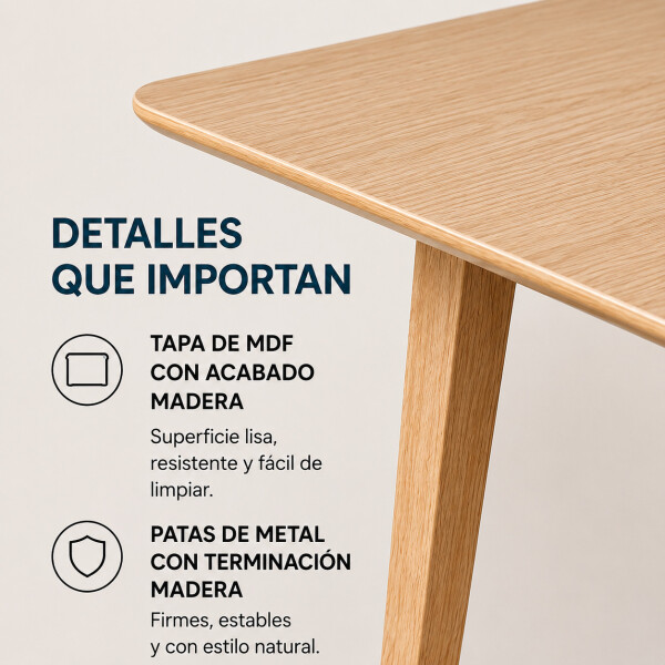 Mesa ComboHome Swift Rectangular 120 x 80 Calidad Premium Marrón 1