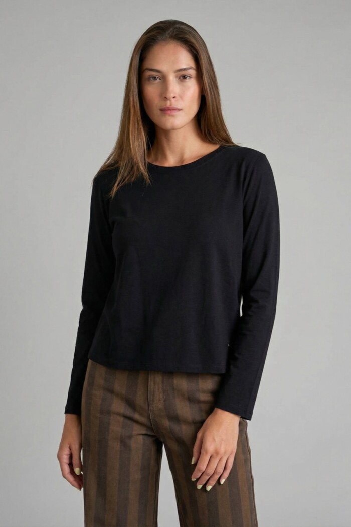 Remera Algodón Elastano Negro