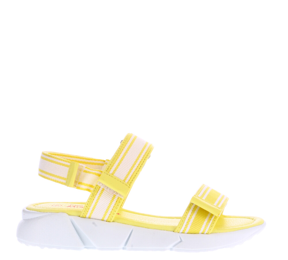 Sandalia BETY con cintas estampadas y velcros Yellow