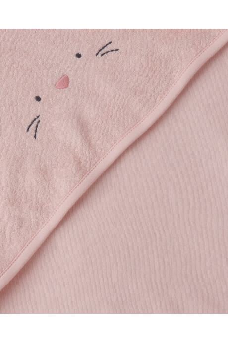 Pack dos toallas de algodón terry, con capucha, rosadas, diseño conejita Sin color