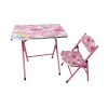 Escritorio y silla plegable infantil rosado