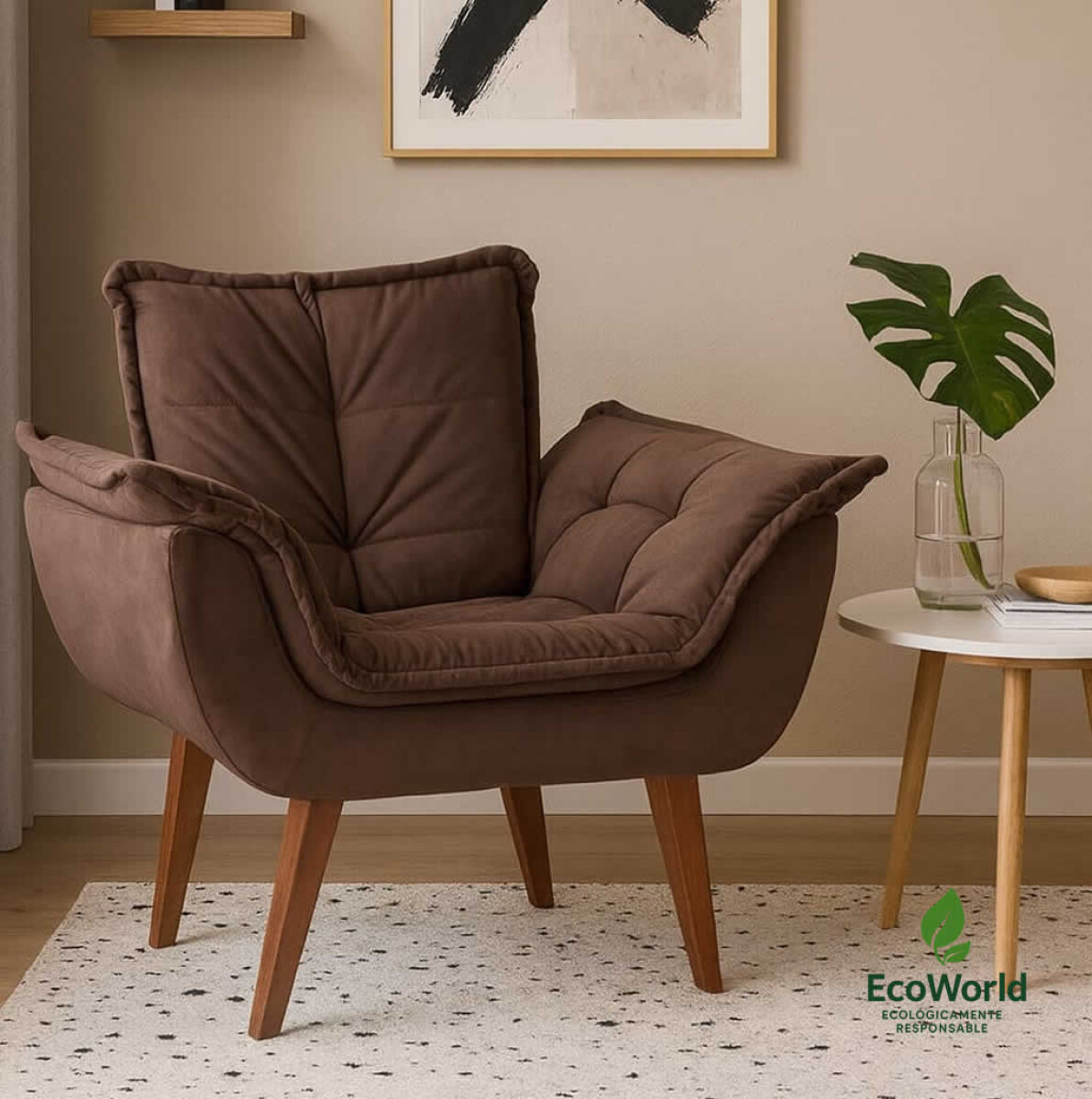 SILLON Butaca EROS Poltrona con asiento y espaldar de espuma revestido en terciopelo - Jolie 11 