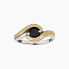Anillo en Plata y Oro con circonia central color negro Anillo En Plata Y Oro Con Circonia Central Color Negro