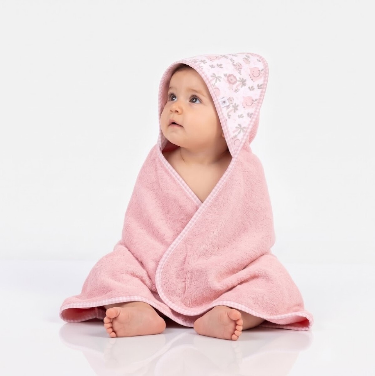 Toalla con Capucha 80x80 - Selva Rosa 