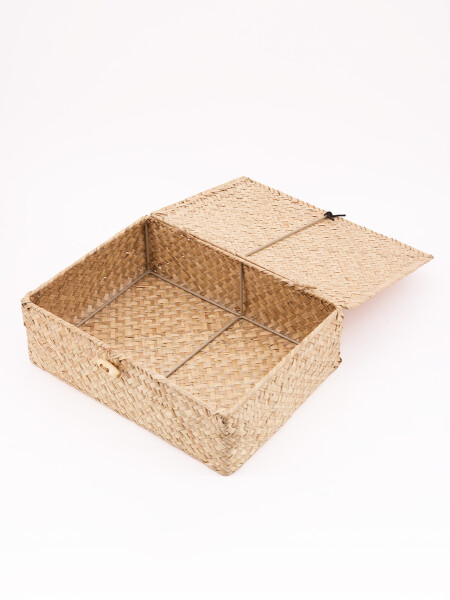 CAJA TEJIDA CON TAPA NATURAL